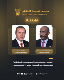 البرهان يهنئ أردوغان بذكرى يوم النصر