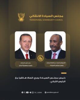 البرهان يجري اتصالاً هاتفياً مع الرئيس التركي